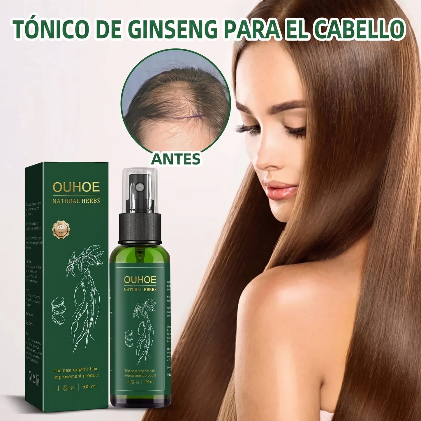 OUHOE: Cabello Más Fuerte y Visible en 1 Mes Sin Minoxidil, Cirugías Costosas ni Residuo Graso