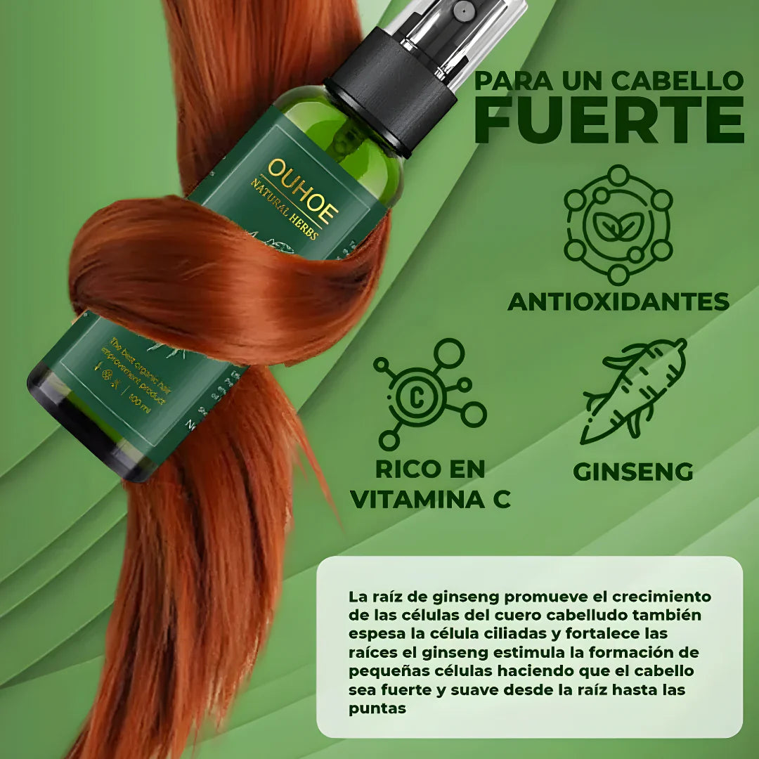OUHOE: Cabello Más Fuerte y Visible en 1 Mes Sin Minoxidil, Cirugías Costosas ni Residuo Graso