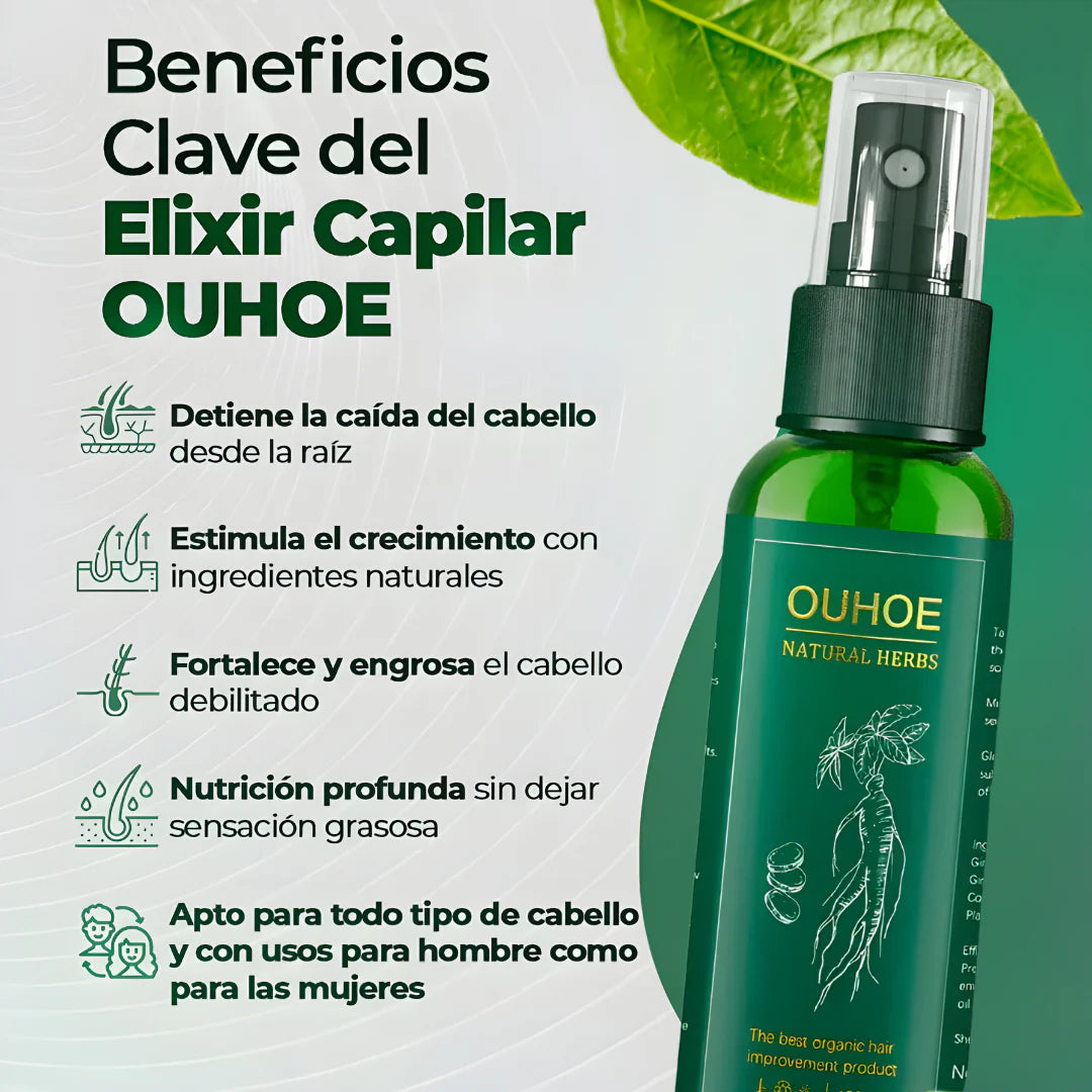 OUHOE: Cabello Más Fuerte y Visible en 1 Mes Sin Minoxidil, Cirugías Costosas ni Residuo Graso